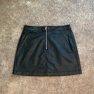 Faux Leather Black Mini Skirt